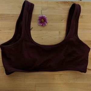 ARQ wide strap bra plum